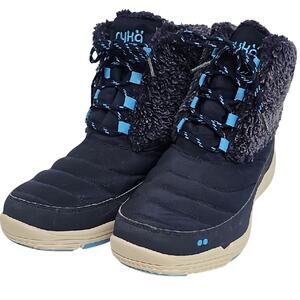 Ryka Addison Women's Navy Blue and Light Blue Water Resistant Cozy Boots Size 10